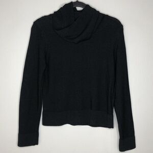 Worth Brand‎ Women's Medium Black Turtleneck Open Knit Mesh Long Sleeve Top